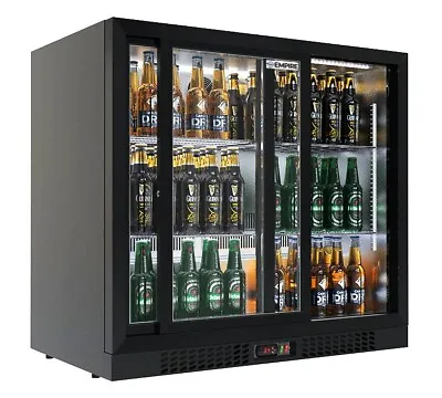 £599 • Buy Commercial Sliding Double 2 Door Bottle Display Cooler Fridge Chiller Beer Wine