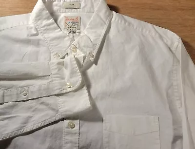  J.Crew XL White Slim Broken-In Organic Cotton Oxford Shirt • $19.88