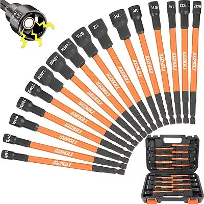 16PCS Magnetic Nut Driver Set 6 Inch Long Nut Driver Set SAE And Metric 1/4 Inch • $48.18