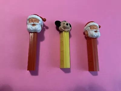 Three Vintage Pez Dispensers-Mickey Mouse And Santa Claus • $14.95