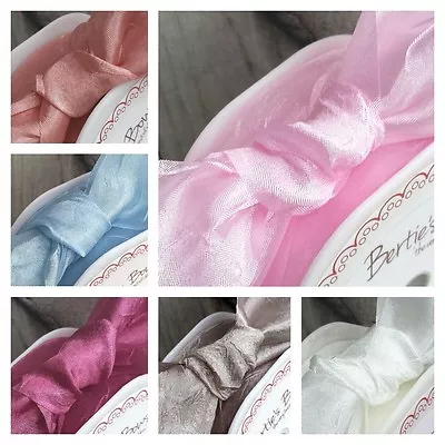 £0.99 • Buy 38mm Silky Crush Ribbon,Wedding,Christening,Berties Bows,Silk, Bridal Bouquet 