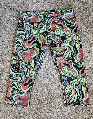 ZUMBA Brand Capri Leggings Colorful  Size XLovely XL High Waist Pockets EUC HTF • £17.37