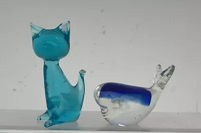 Beautiful Murano Glass Cat & Whale • £10.99