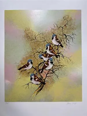 Max Karp Birds On A Branch Serigraph On Paper Limited Edition Hand Signed • $199