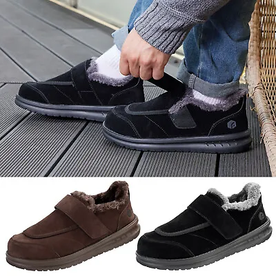 FitVille Men's Warm Winter Slippers Slip-on Casual Diabetic Shoes Outdoor&Indoor • $43.88