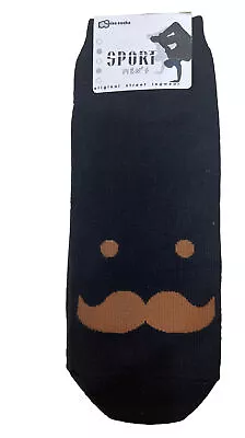 NWT MENS Kiss Socks SPORT One Pair Black Mustache Novelty • $5.25