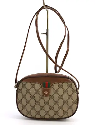 Gucci Vintage Bag Sherry Shoulder Bag Crossbody GG Supreme Brown Small Authentic • $178.99