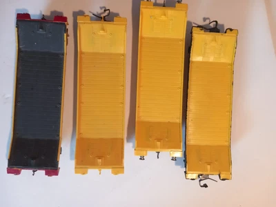 £4.99 • Buy 4 X LOWMAC WAGONS - Plastic Appear Painted,  With Wheels - Restore, Spares