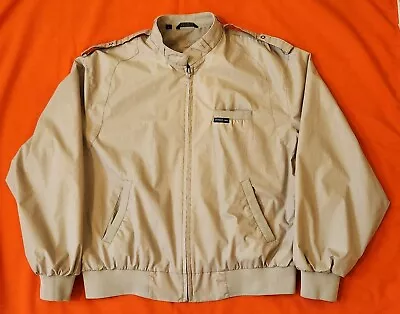 Members Only Vintage Full Zip Tan Lightweight Bomber Jacket Large Cafe Racer • $17