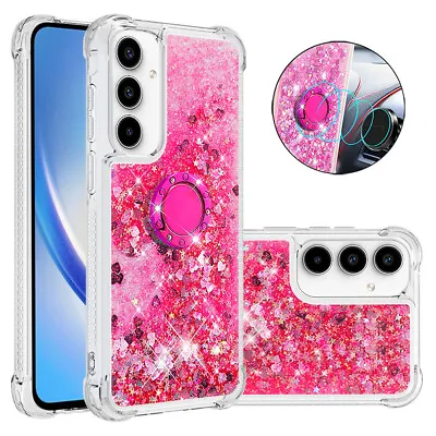 Case For Various Phone +Car Magnetic Holder Glitter Quicksand Shockproof Cover • £4.79