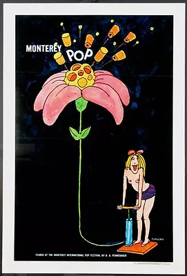 Monterey Pop Jimi Hendrix Rock Festival 1968 1-sheet Linenbacked  • $795