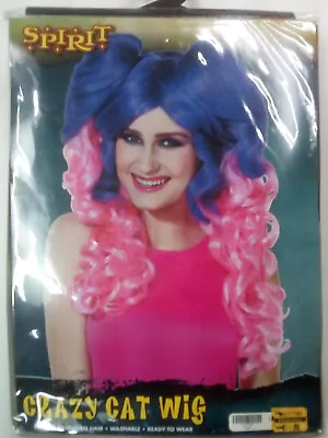 New Spirit Halloween Pink Blue Crazy Cat Wig • $17.99