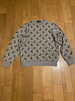 Disney Mickey Mouse Crew Neck Sweatshirt Womens Large Cotton Long Sleeve Aop • $17.97