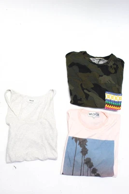 $29.01 • Buy Zara Trafaluc Wildfox Madewell Womens Embroidered Camo Tee Tank Top Size XS S Lo