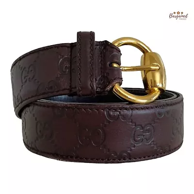 Authentic Gucci Brown Guccissima Leather Gold Horsebit Buckle Belt 90/36 • $350