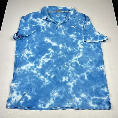 Puma Golf Mens Polo Shirt Tie Dye Short Sleeve Performance Casual Stretch Top XL • $19.99