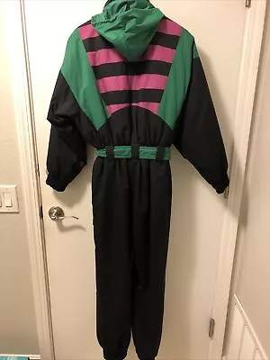 VTG HENRI DUVILLARD 80s Women’s Multicolored SKI SNOW SUIT With Hood Color Block • $89.99