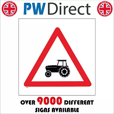 Tr661 Caution Tractors Sign Farming Countryside Outdoors Traffic Speed Slow • £165.36