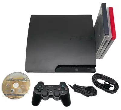 Sony PlayStation 3 Slim PS3 120GB CECH-3001A Console Bundle 4 Games & Controller • $94.99