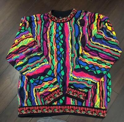 COOGI Cotton Knitted Sweater 3D Knit Size S Made In Australia Vintage 90s • $258