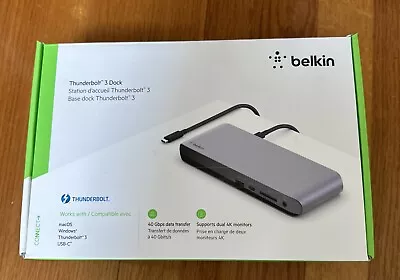 Belkin F4U097TT USB-C Thunderbolt 3 Dock Docking Station • $10