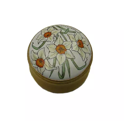 $18.95 • Buy English Handpainted Enamel Box March Narcissus Decor With Lift Off Lid