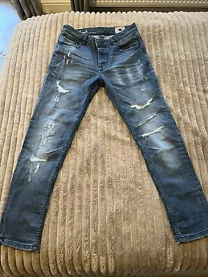 Denim Co. Ripped Repair Skinny Jeans - W32 L29 • £9.50