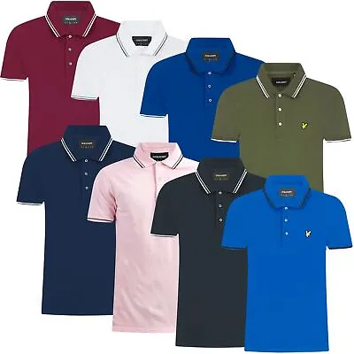 Lyle & Scott Mens Polo Shirt Short Sleeve Tipping Cotton Pique Tee T-Shirt Top • £10.99