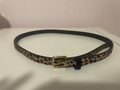 J. Crew Leopard Camel/Black Calf Hair Women’s Belt/Small • $15