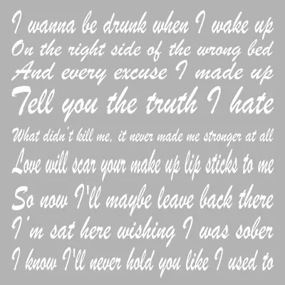 Ed Sheeran Drunk Song Lyrics Printed Canvas Solid Pine Frame 16 X 16 Inch • £25.29