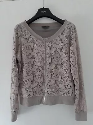 £3.99 • Buy M&s Limited Collection Lacy Grey Zip Cardigan. Size 12