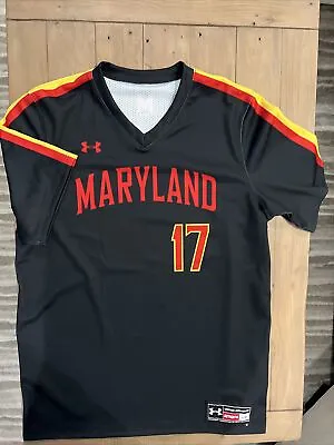 Under Armour Maryland Terrapins V-Neck Baseball Jersey Men's L Black UJBJV3M • $13.50