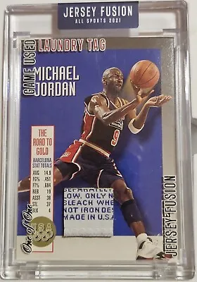 2021 JERSEY FUSION Michael Jordan GAME USED LAUNDRY TAG   1/1 • $2266.78