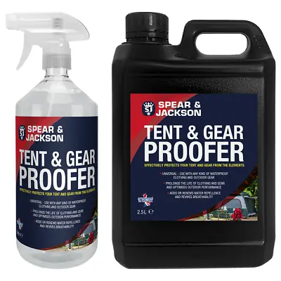 Tent And Gear Waterproof 1 Litre Spray With 2.5L Refill Spear And Jackson • £20.99