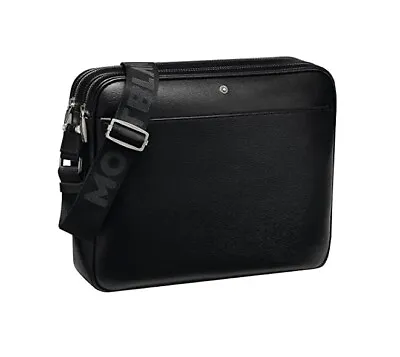 Montblanc Meisterstuck Westside Black Leather Zip Top Messenger Bag 116378 • $675