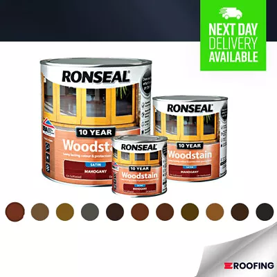 Ronseal 10 Year Woodstain For Windows & Doors - Available In All Colours & Sizes • £12.99