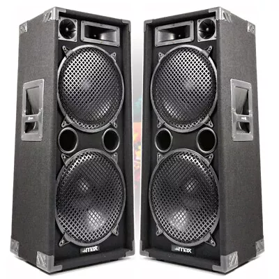 PAIR MAX 2x12 3 Way PA BAND KARAOKE 2800w Peak Bass Floor Loud Speakers UK Stock • £279