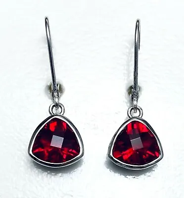 E70808BL Mt St Helens Red/Green Helenite  Sterling Silver Earrings • $45