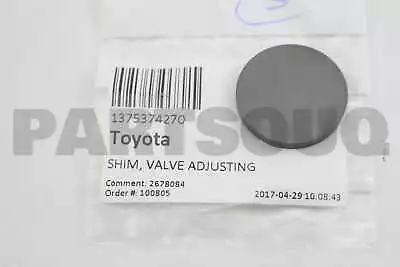 1375374270 Genuine Toyota SHIM VALVE ADJUSTING 13753-74270 • $6.61