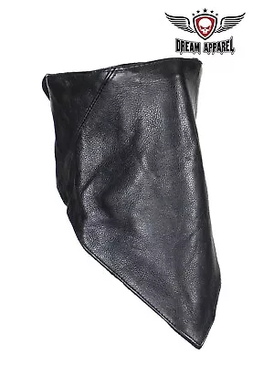 Plain Triangle Black Premium Leather Motorcycle Touring & Fashion Face Mask • $19.13