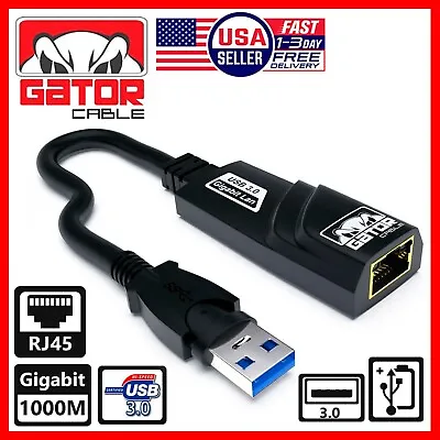 USB 3.0 Gigabit Ethernet LAN RJ45 1000Mbps Network Adapter For Windows PC Mac • $10.99