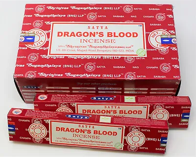 Satya Nag Champa DRAGONS BLOOD Incense Sticks: Choose 15 30 45 90 Or 180 Gm  • $4.90