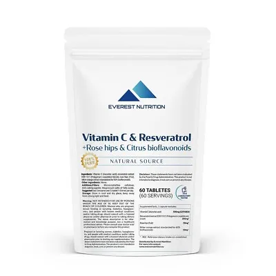 Vitamin C & Resveratrol & Rose Hips & Citrus Bioflavonoids Immunity Anti Aging • $27.54