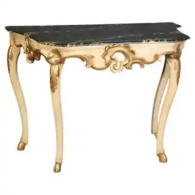 Baker Furniture Faux Marble Paint Decorated French Louis XV Console Table • $1495
