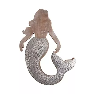 Elements Metal And Wood Mermaid Wall Decor For Kitchen Living Bed Room Coasta... • $70.13
