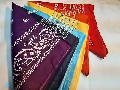 Lot Of 6 PCS COLOR  Bandana Face Mask Wrap Paisley Head Scarf • $11.99