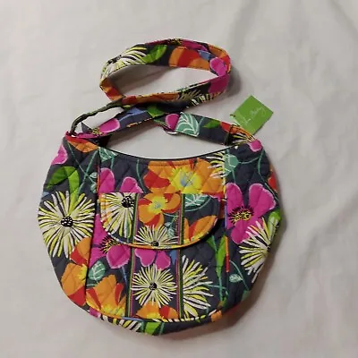 New Vera Bradley Clare Jazzy Blooms Pink Gray Crossbody Bag Floral Purse • $41.40