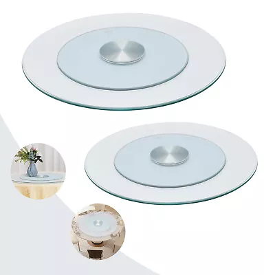 Glass Lazy Susan Turntable Dining Table Centerpiece Large  Serving Plate 23 -31  • $85