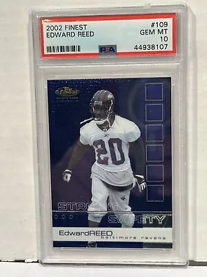 PSA 10 2002 Topps Finest Ed Reed #109 Rookie RC HOF Gem Mint • $89.95