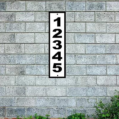 Custom Home Address Sign Aluminum 12 X3  Personalized House Number Plaque Vert • $12.95